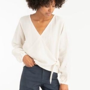 Tribe Alive linen wrap blouse.  Size Medium.